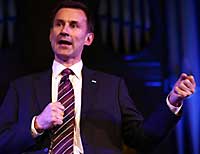 Jeremy Hunt looking aggressive